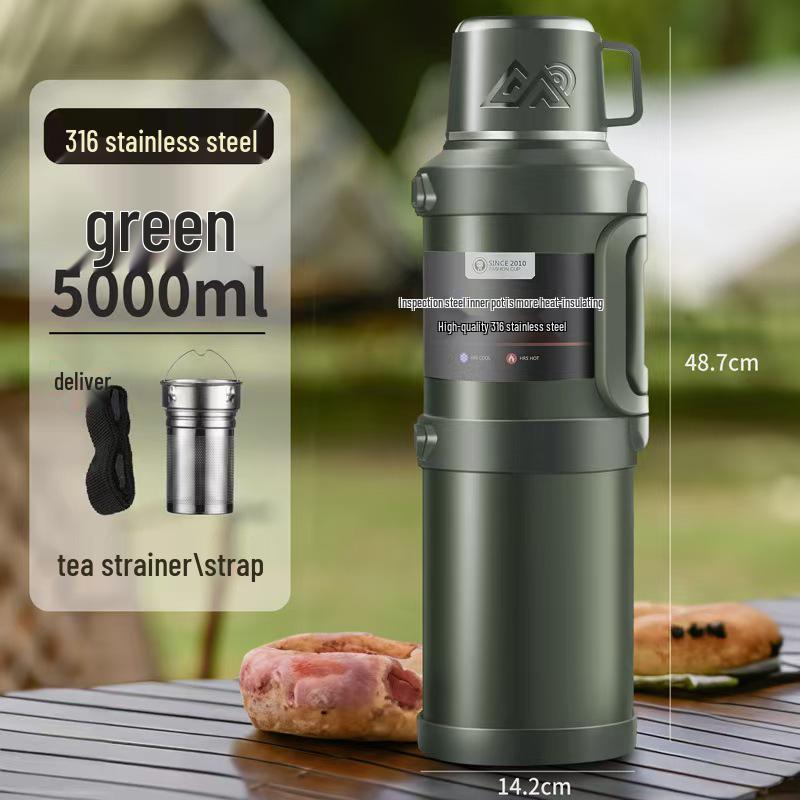 316 Large Capacity Outdoor Stainless Steel Insulated Sports Teapot and Water Cup