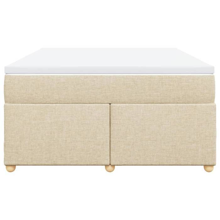 Maison Exclusive - Sommier à lattes de lit avec matelas Crème 140x200 cm Tissu