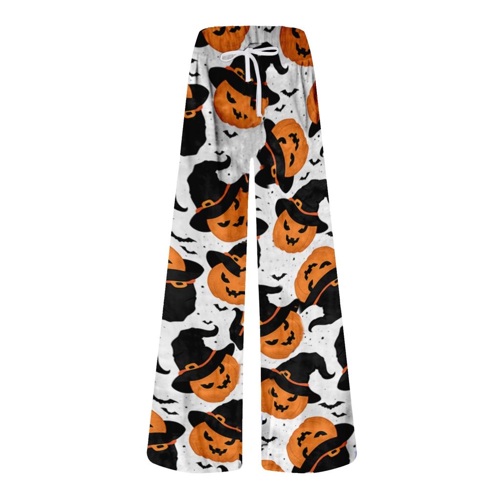 Fashion Women's Casual Fashion Halloween Printed Loose Comfortable Yoga Wide Leg Pants