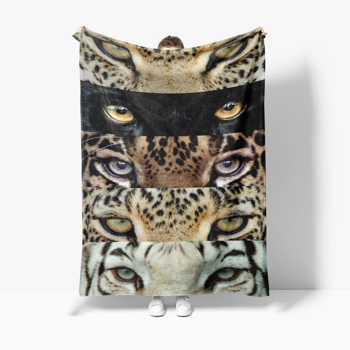 Animal Cartoon Leopard Cheetah Beast Blanket,Soft Throw Blanket for Home Bedroom Bed Sofa Picnic Travel Office Cover Blanket 75x90cm