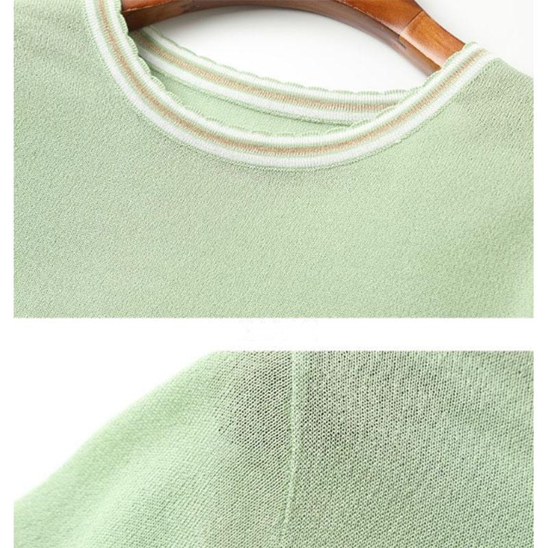 Tricou din mătase de gheață, cu mâneci scurte, pentru femei, cu gât rotund, pulover din mătase strălucitoare, în stil occidental, cămașă subțire asortată de culori