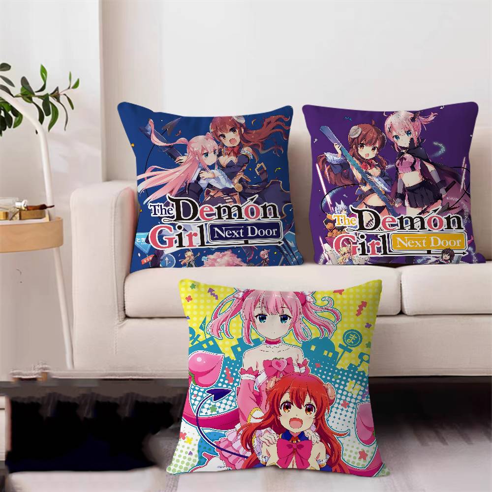 Anime T-The Demon Girl Next Door Ahorn Design Kissenbezug Fröhliche Herbsternte Dekor Feiertagsdekorati Kissenbezug