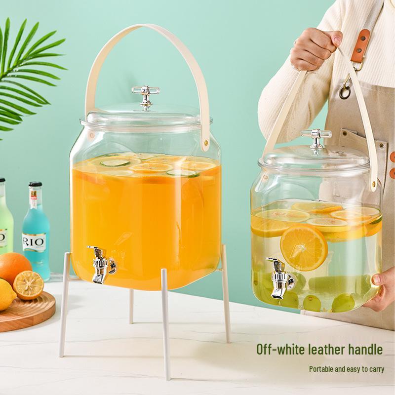 Kaltgetränkespender mit Ständer - Zitrone, Frucht, Tee, Saft Infusionsbehälter mit Zapfhahn