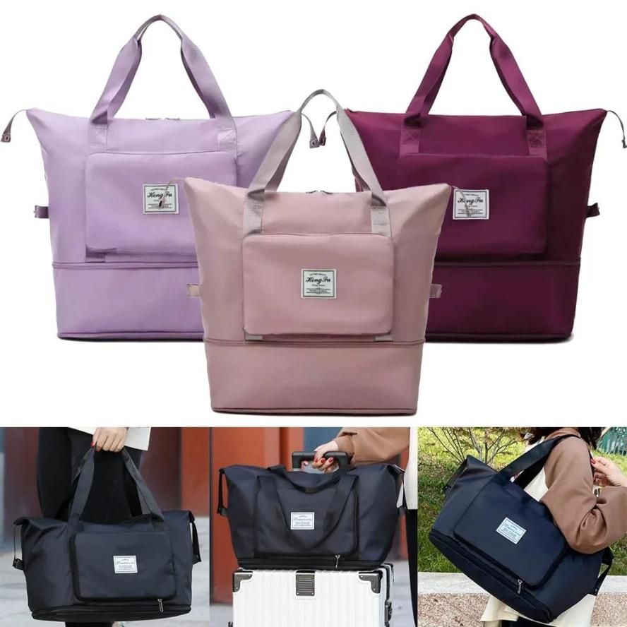 1 Stück Große Kapazität Wasserdicht Faltbar Reise Tasche Gepäck Tragetasche Damen Fitness Yoga Aufbewahrungstasche