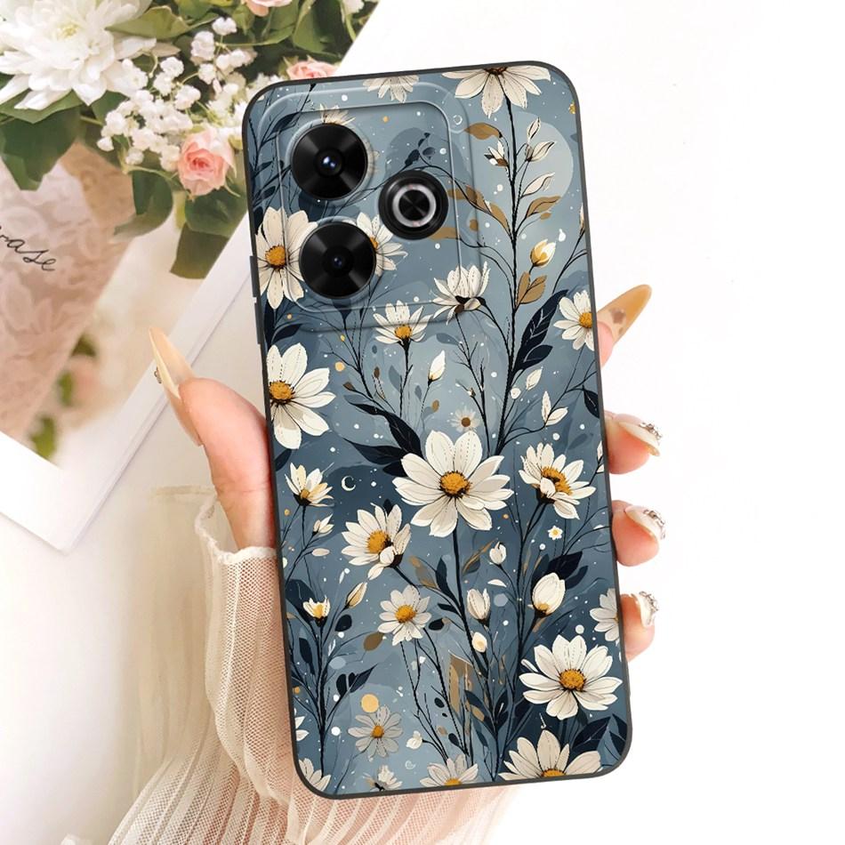 For Xiaomi Redmi 13X Cute Cat Flower Cartoon Phone Case For Redmi 13X Shockproof Soft Silicone Covers Bumpers