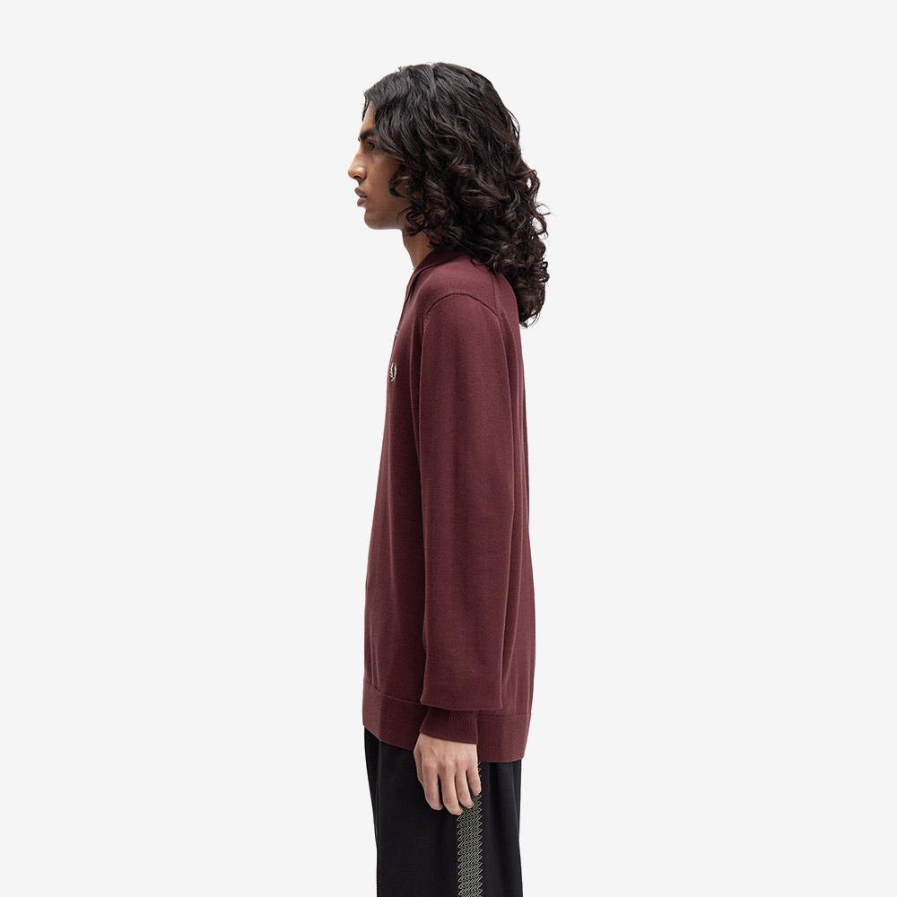 Fred Perry [Sharp] Long Sleeve Classic Knit Shirt - Oxblood Afpm2534535-597