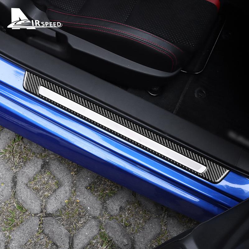 Real Carbon Fiber Sticker For Subaru BRZ Toyota GR86   Threshold Strip Door Sill Strip Protector Trim Accessories