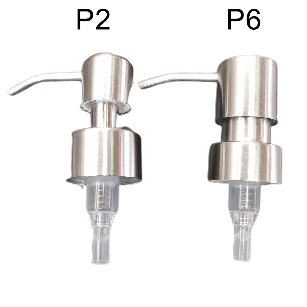 Press Head Soap Pump Bottle Dispenser Hand Jar Liquid Lotion Nozzle Replacement Shampoo Stainless Steel Bathroom