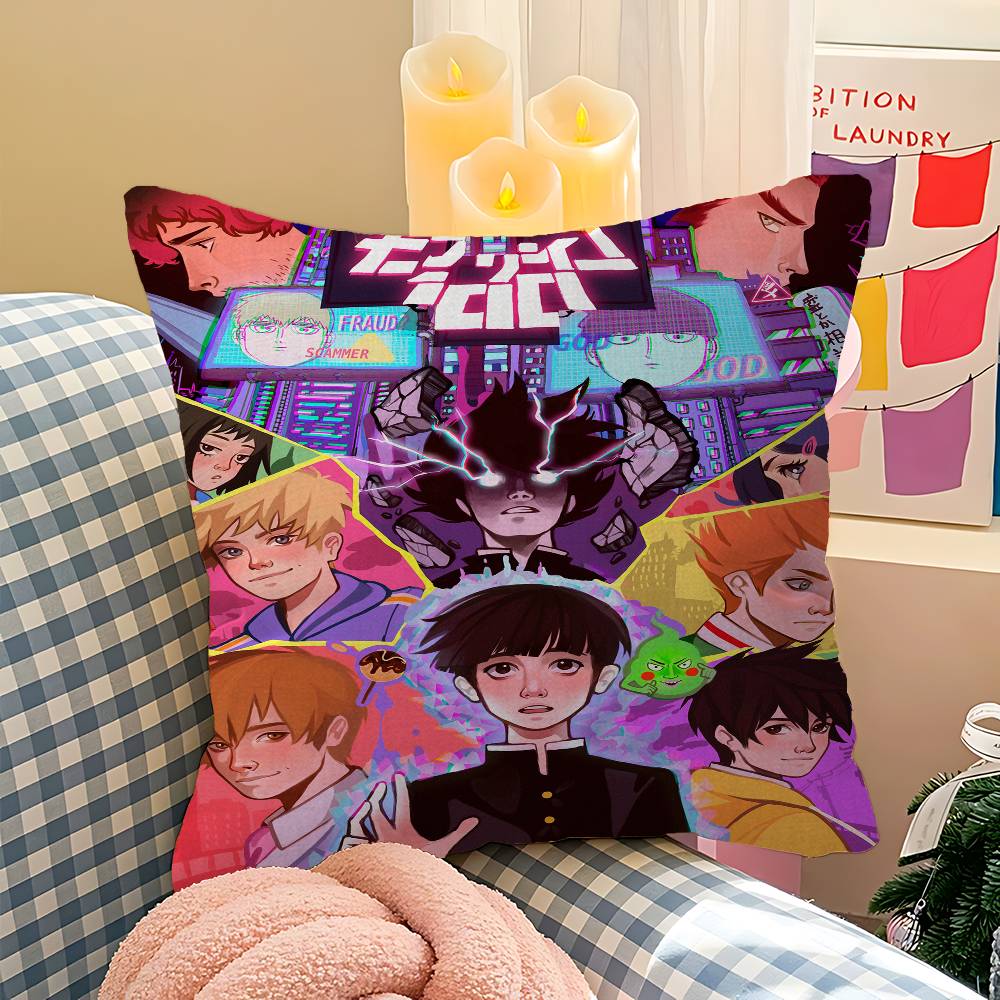 Japan Anime Mob Psycho 100 Personalisierte Bildtext Heimdekorationskissen Haushaltsgeschenke 45x45cm