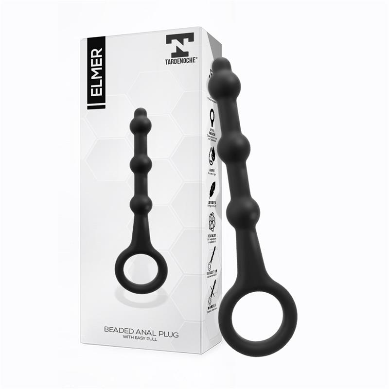Elmer Anal Plug with Easy Removal Ring Silicone Black