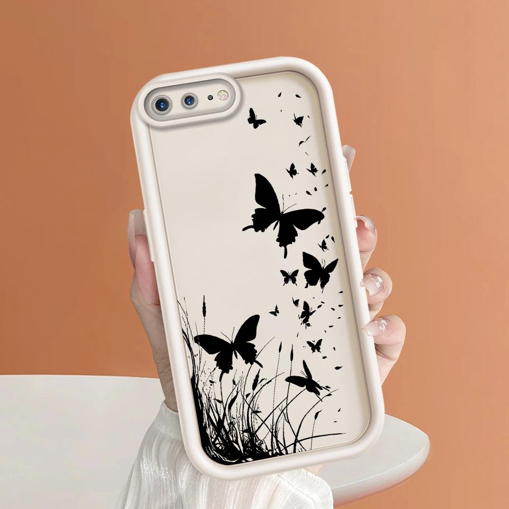 Černý motýl pouzdro na telefon pro iPhone Samsung Galaxy Xiaomi Redmi POCO HUAWEI Honor Nárazuvzdorné Gumové Měkké Flexibilní Kryt Pouzdro