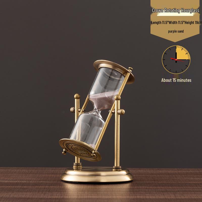 Luxury Metal Hourglass Ornament for Office or Home Decor - Modern Handcrafted Display Piece