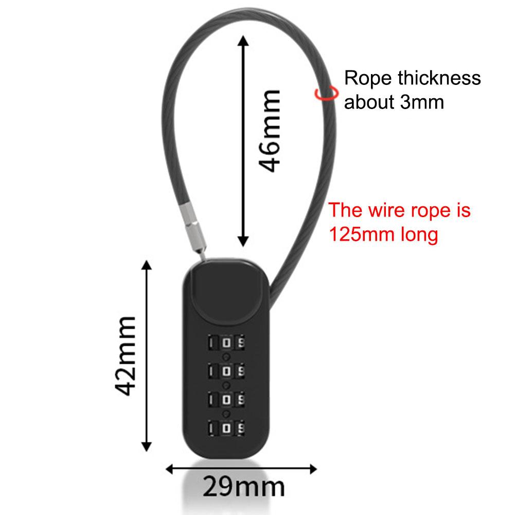 4 Digit Combination Padlock Anti-Theft Password Padlock Cabinet Steel Cable Password Lock Outdoor Travel Luggage Security Lock