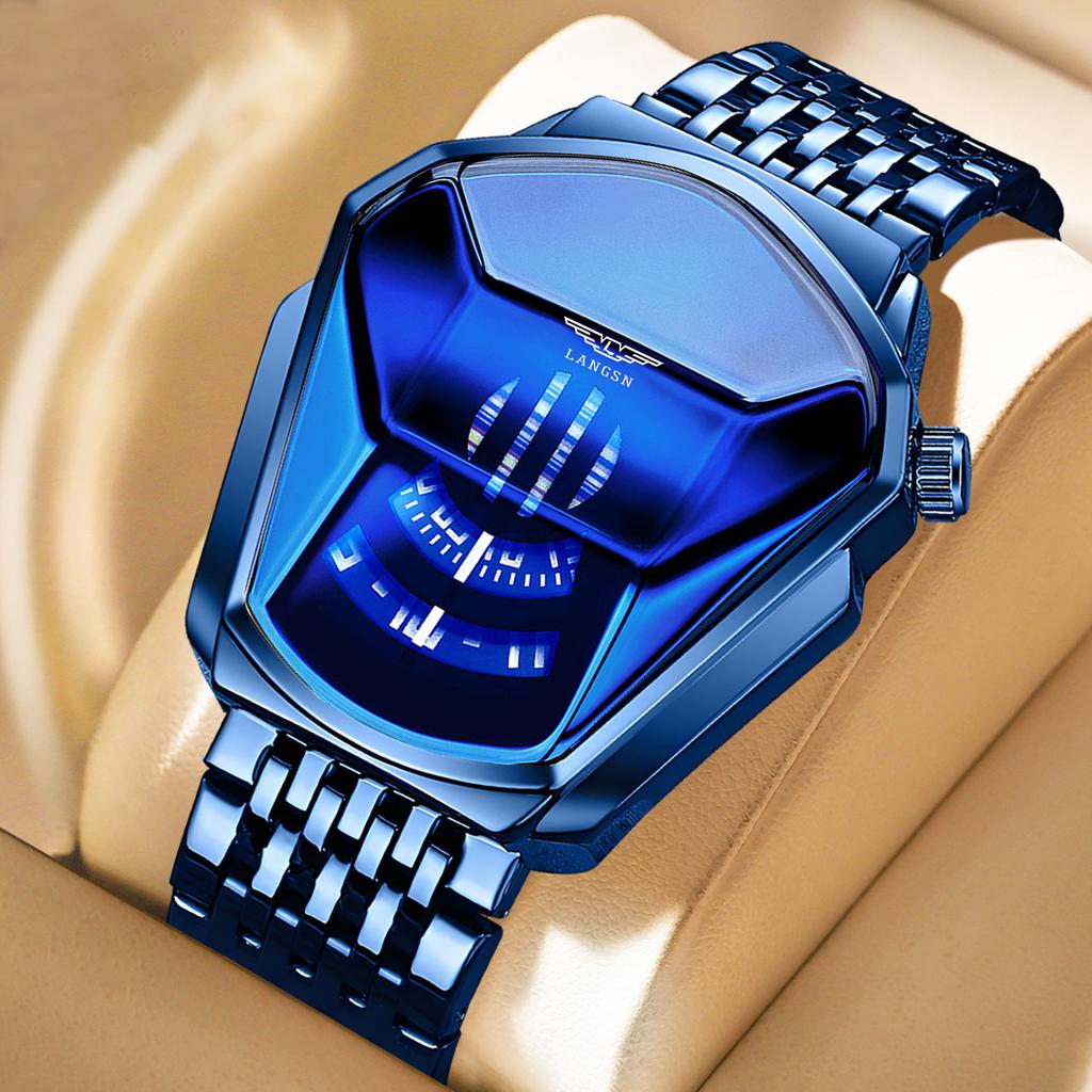 Watch Men'S Personality Trend Creative Versatile Fashion Steel Belt High Value New Concept Cool Quartz Watch