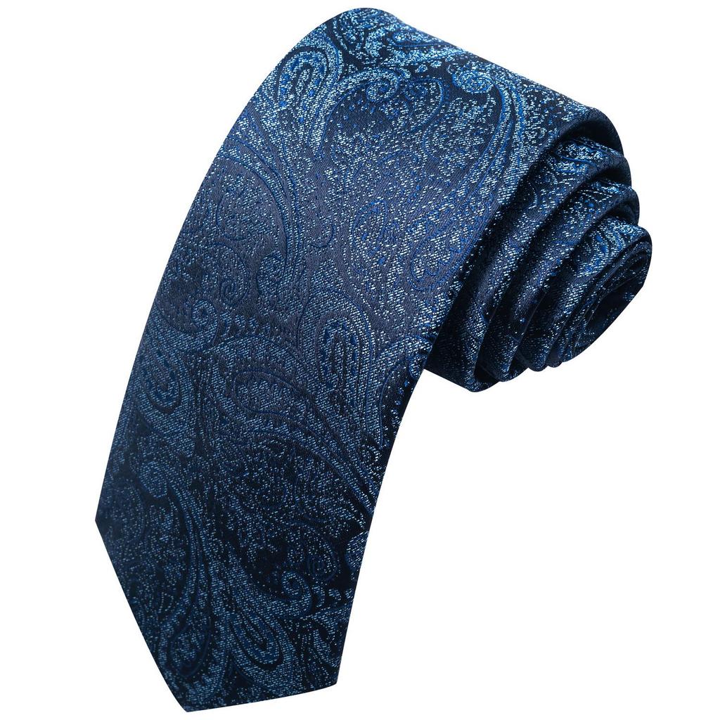Spring/Summer Blue Series Men's Yarn-Dyed Jacquard Tie - British Style, Hand-Tied, Business Fashion
