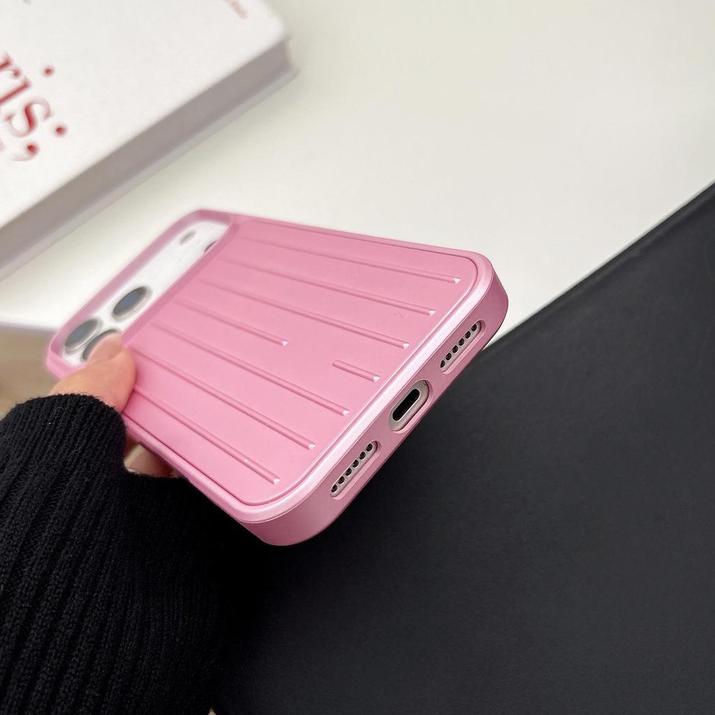 Metallic Paint Stripe Drop-Proof Case for iPhone 13/14/15 Pro Max and 16/17.