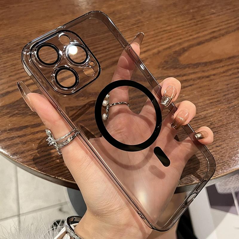 Ultra Thin Hard PC For Magsafe Wireless Charge Case for iPhone 15 14 Plus   11 Pro Max Transparent Magnetic Shockproof Cover
