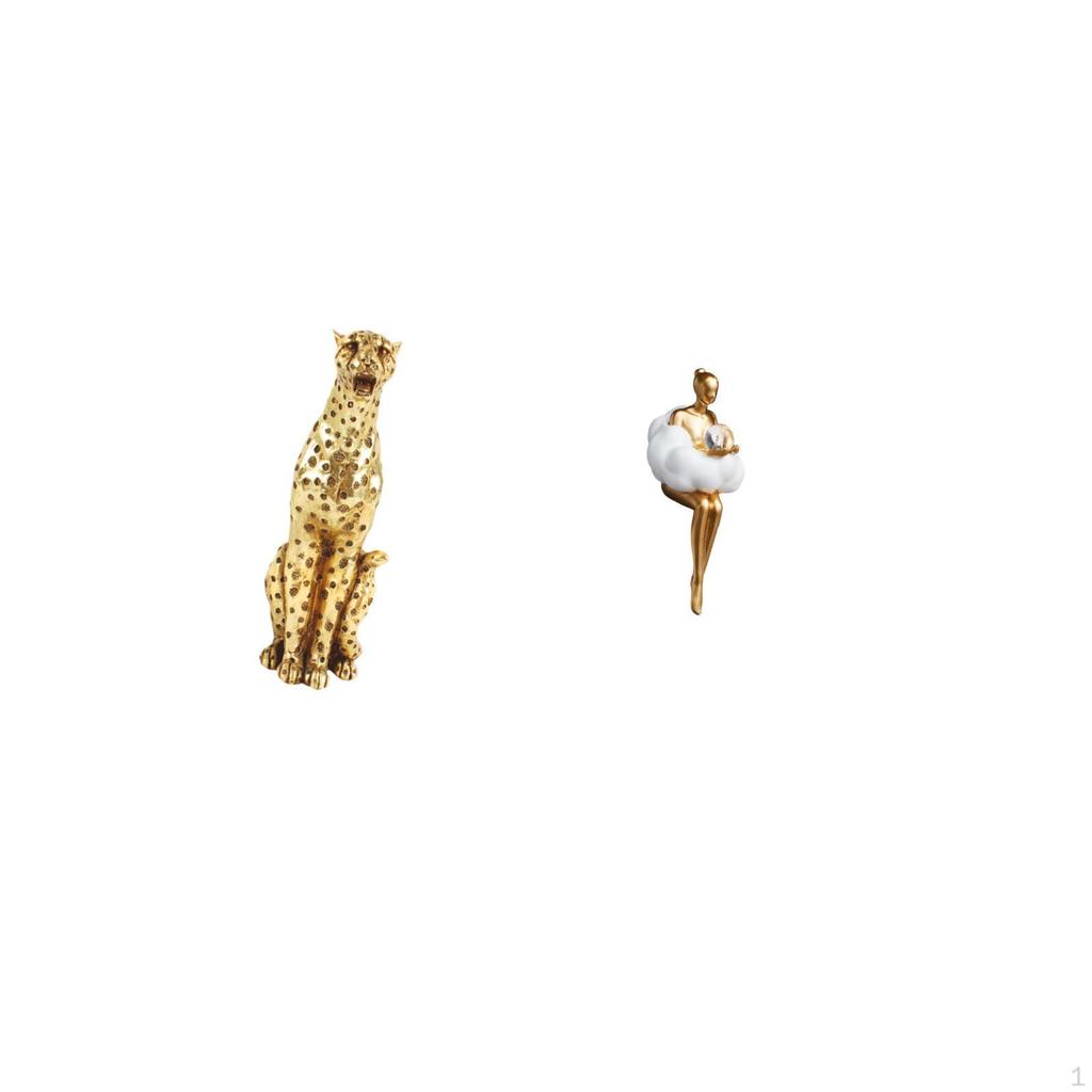 Girl Figurine Abstract Animal Sculpture Creative Tabletop Ornament Resin Character Statue Decorative
