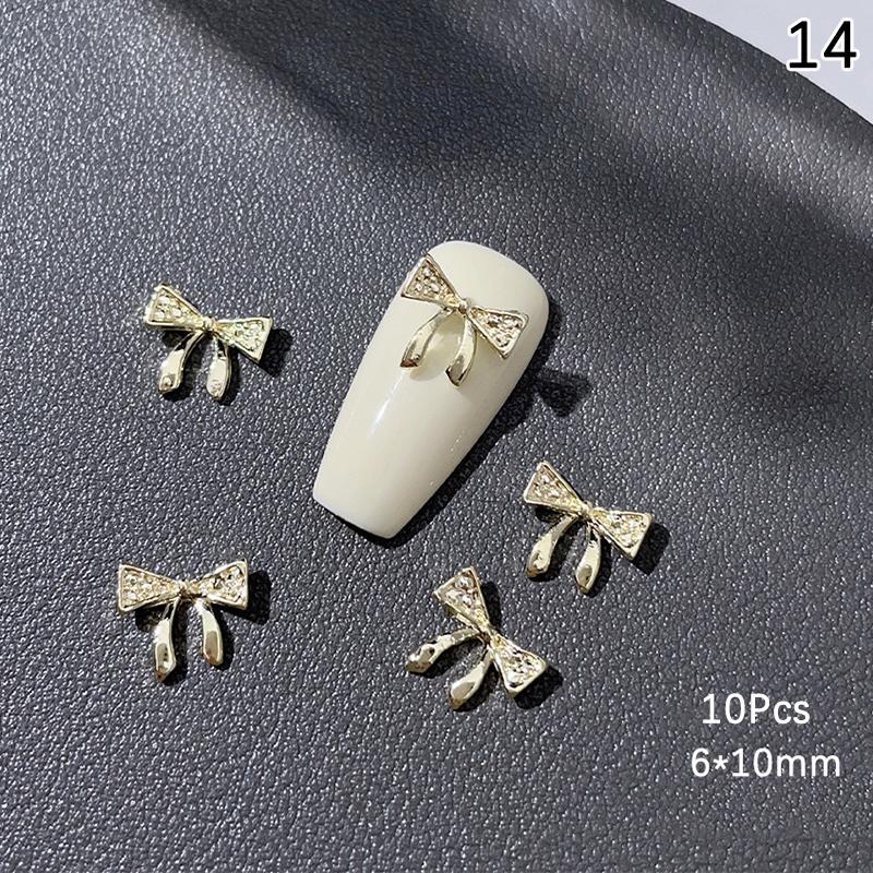 10Pcs Luxury Kawaii Bow Nail Art Charms 3D Alloy Bow Tie Jewelry Nail  Decoration Diy Accessories
