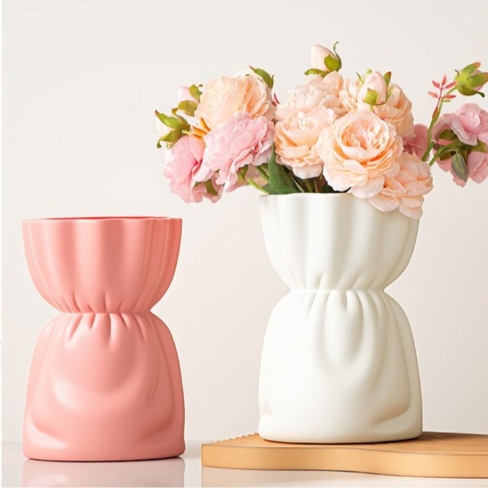Solid Color Bouquet Vase Plastic Flower Arrangement Vase Nordic Water Cultivation Vase