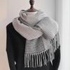 "New Autumn/Winter Nordic Houndstooth Scarf - British Versatile Double-Sided Tassel Plaid Shawl"