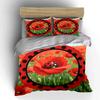 Ladybug Poppy Themed Decor Set Soft Comfortable Duvet Cover Bedding Set Included 1*Duvet Cover & 2*Pillowcases, Gift