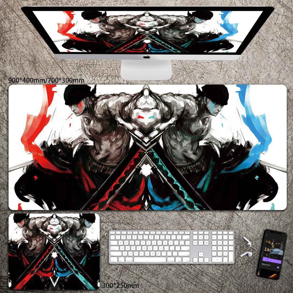 Hohe Auflösung ONE PIECE Leder-Mauspad Luffy Schreibtisch-Pad Rutschfest Wasserdichtes Mauspad Übergroß Jungen Animation E-Sport Spiel Tastatur-Pad