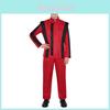 Michael Jackson Cosplay Kostuum Set Voor Anime Podiumoptreden In Rood Polyester
