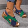 New Style Fish-mouth Shoes with Thick Soles, Women's Velcro-covered Open-weave Beach Flip-flops