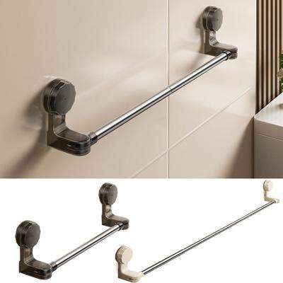 Strong Suction Retractable Towel Bar Waterproof Shower Slipper Hanger Hanging Towel Holder  Toilet