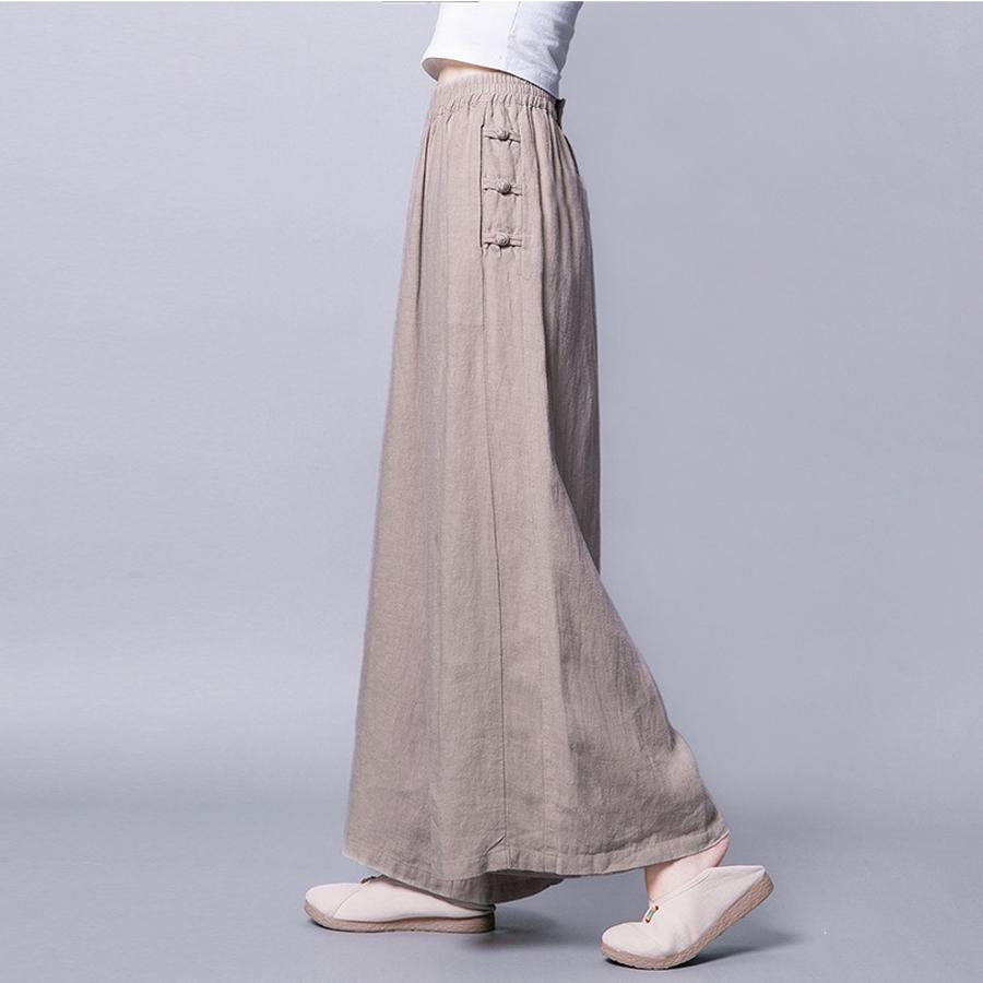 Wide Leg Cotton Linen Pants Women High Waist Spring Autumn New Style Loose Fit Slimming Breathable Plus Size Casual Straight Leg Pants