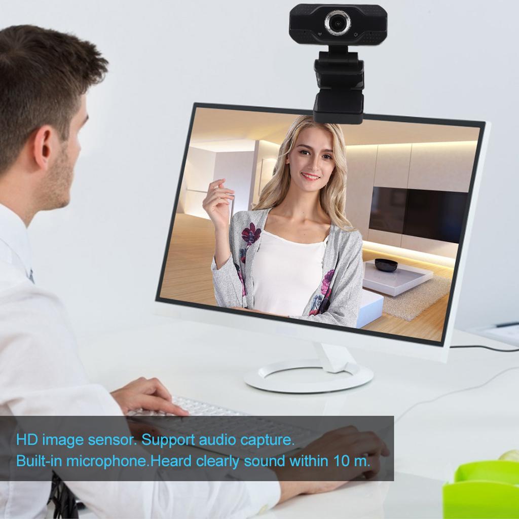 HD USB Camera with Microphone Autofocus PC Accessory for Computer Live Webcast