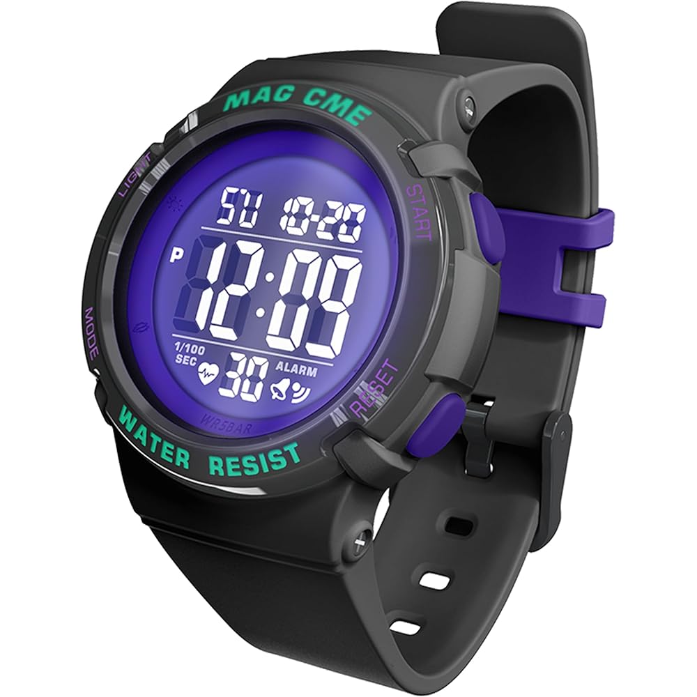 Maeau Kids Sports Watch 50m Waterproof Alarm Clock Date Display LED Analog Digital Outdoor Gift for Boys and Girls