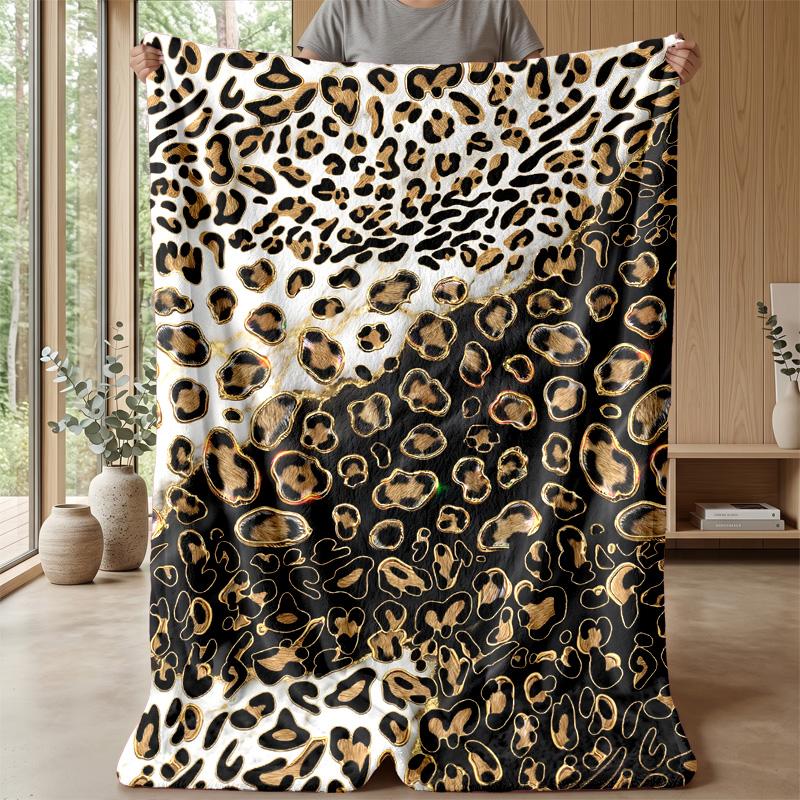 Leopard Print Fashion Pattern Theme blanket Lightweight Warm Flannel Blanket Decorative Throw Blanket for Home Decoration