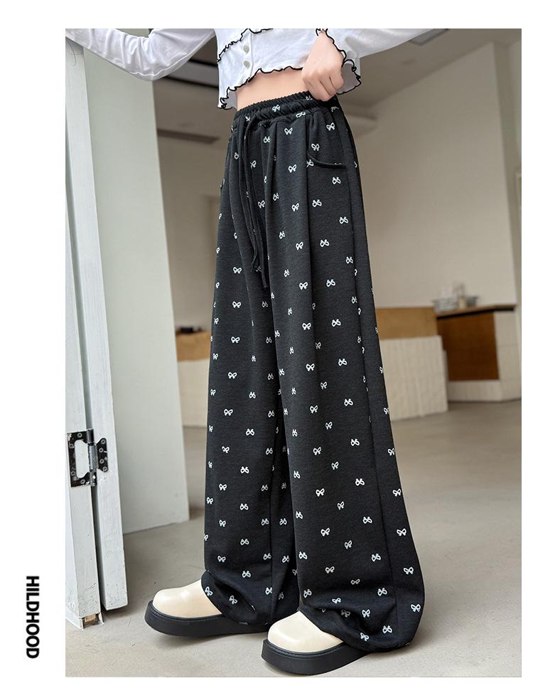 2025 Dziewczęce Elastyczne Dzianinowe Miękkie Codzienne Luźne Jesienne Spodnie