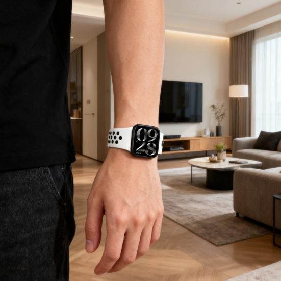 Silicone Watch Strap Replacement for Xiaomi Smart Band 8 Adjustable Waterproof Breathable Women Men