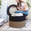 Cotton Rope Woven Laundry Hamper & Storage Basket, Large Capacity, Foldable for Clothes, Toys, and Sundries.