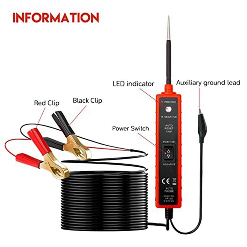 Electrical System Tester Multifunctional Drive Test Pen 6-24V Auto Circuit Diagnostic Tool