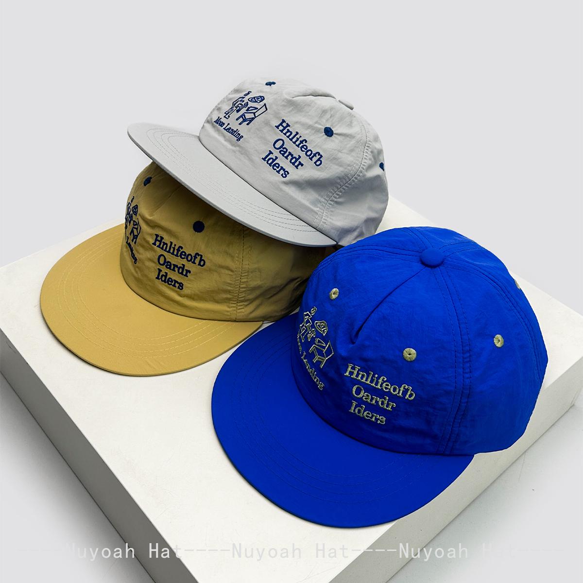 Zealous Sole Women's Korean Embroidered Letters Baseball Hats Sunshade Flat Eave Breathable New Men Quick Drying Cartoon Peaked Caps Versatile 52-60Cm