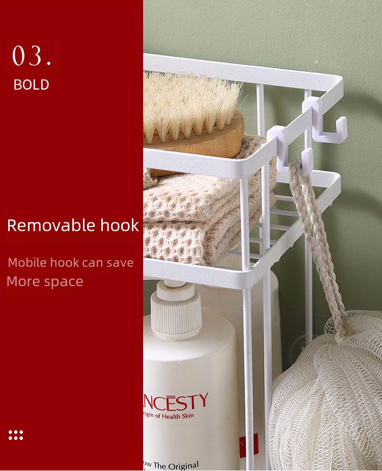 Wall-Mounted Bathroom Storage Rack - No Drilling Required, Multi-Functional Vanity Organizer for Toilets