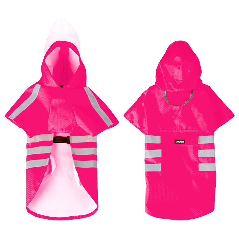Large Dog Hooded Raincoat with Reflective Strips - Windproof & Waterproof