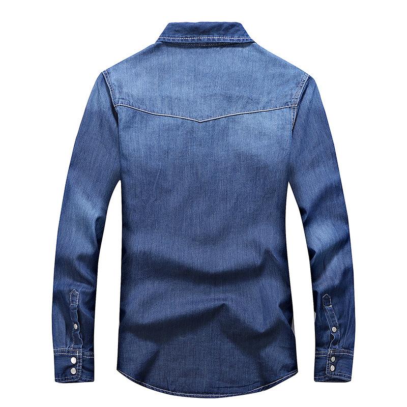 Autumn and Winter Men's Slim Casual Long-sleeved Shirt Japanese and Korean Retro Simple Long-sleeved Denim Shirt Jacket