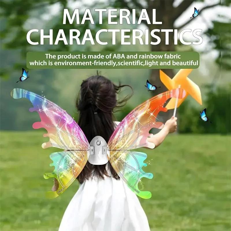 Xmas LED Lights Up Butterfly Wings Colorful Glowing Butterfly Wings Christmas Decoration Holiday Gift Novelty Lighting Party