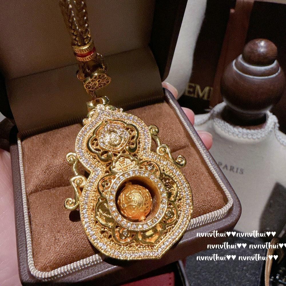 Ancien Ciseau en Filigrane d'Or Gourde à Cheveux Multi-Belle Pendentif Collier, Nouveau Style Chinois, Bracelet Sac Chanceux Enroulé Femme Riche