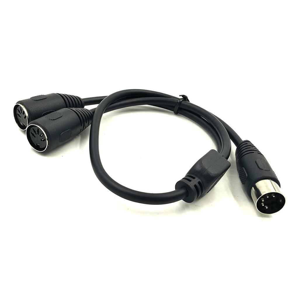 Audio Splitter Cable 5 Pin DIN Male to Dual Female High Transmission Audio Splitter Cable for Synthesizer Organ Electric Piano Midi Guitar