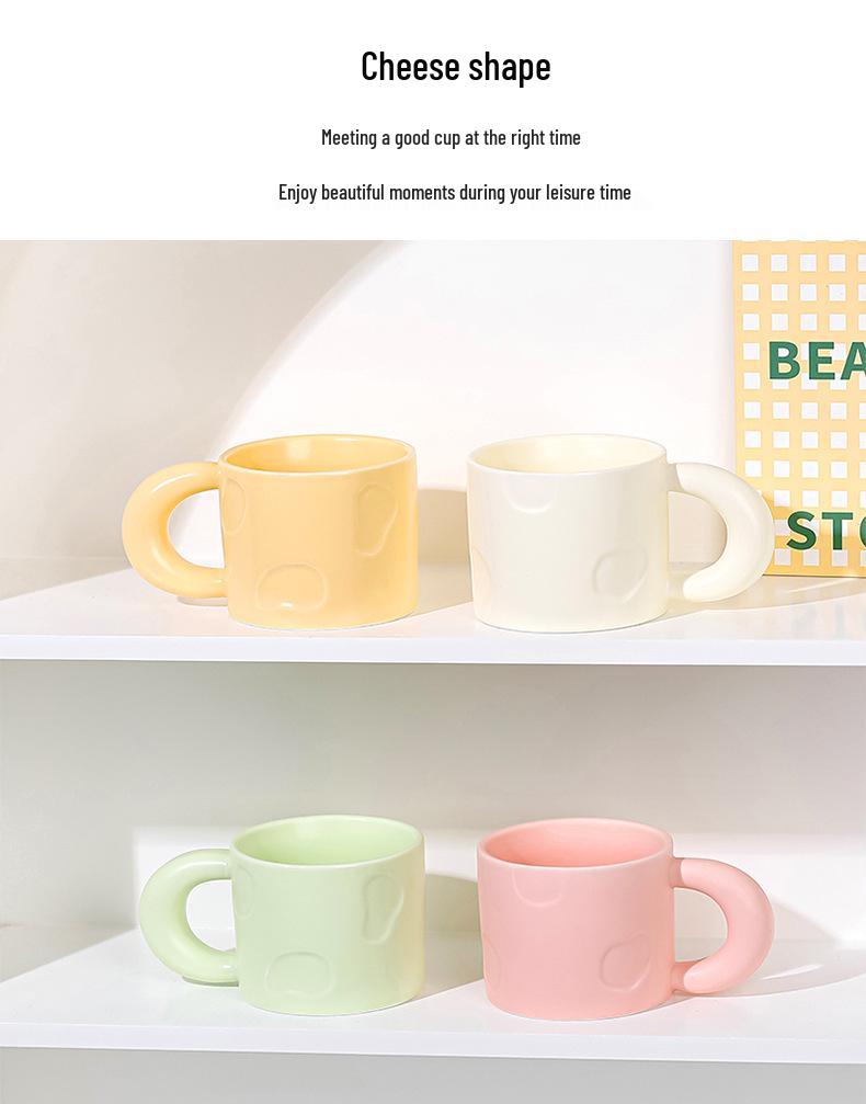 High-Value Ceramic Macaron Coffee Mug - Large Capacity Cup, Perfect Holiday Gift for Couples