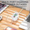 6-in-1 Fast Charging Power Strip with USB Hub 1m Cord Desktop Charging Station for iPhone Home Office Multi Ports Adapter Socket