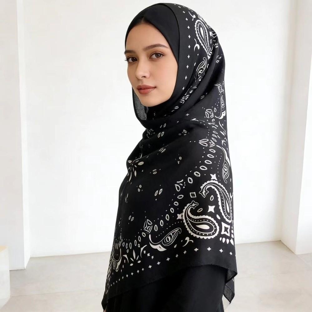 Thin Cashew Nut Print Silk Scarf Korean Style Small Scarves Simple Square Handkerchief  Women
