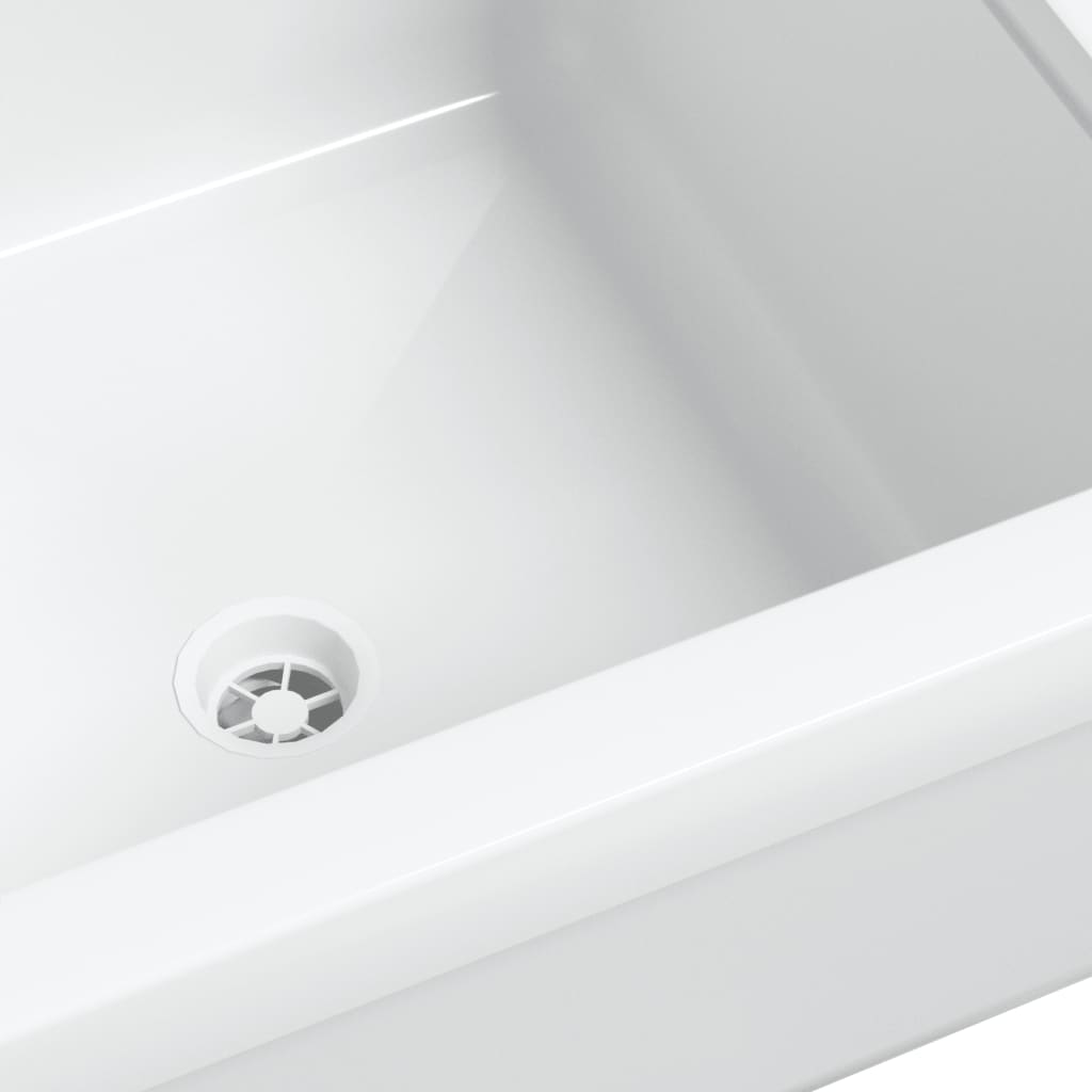 Wall Mounted Sink White 40 X 40 X 24 Cm Resin