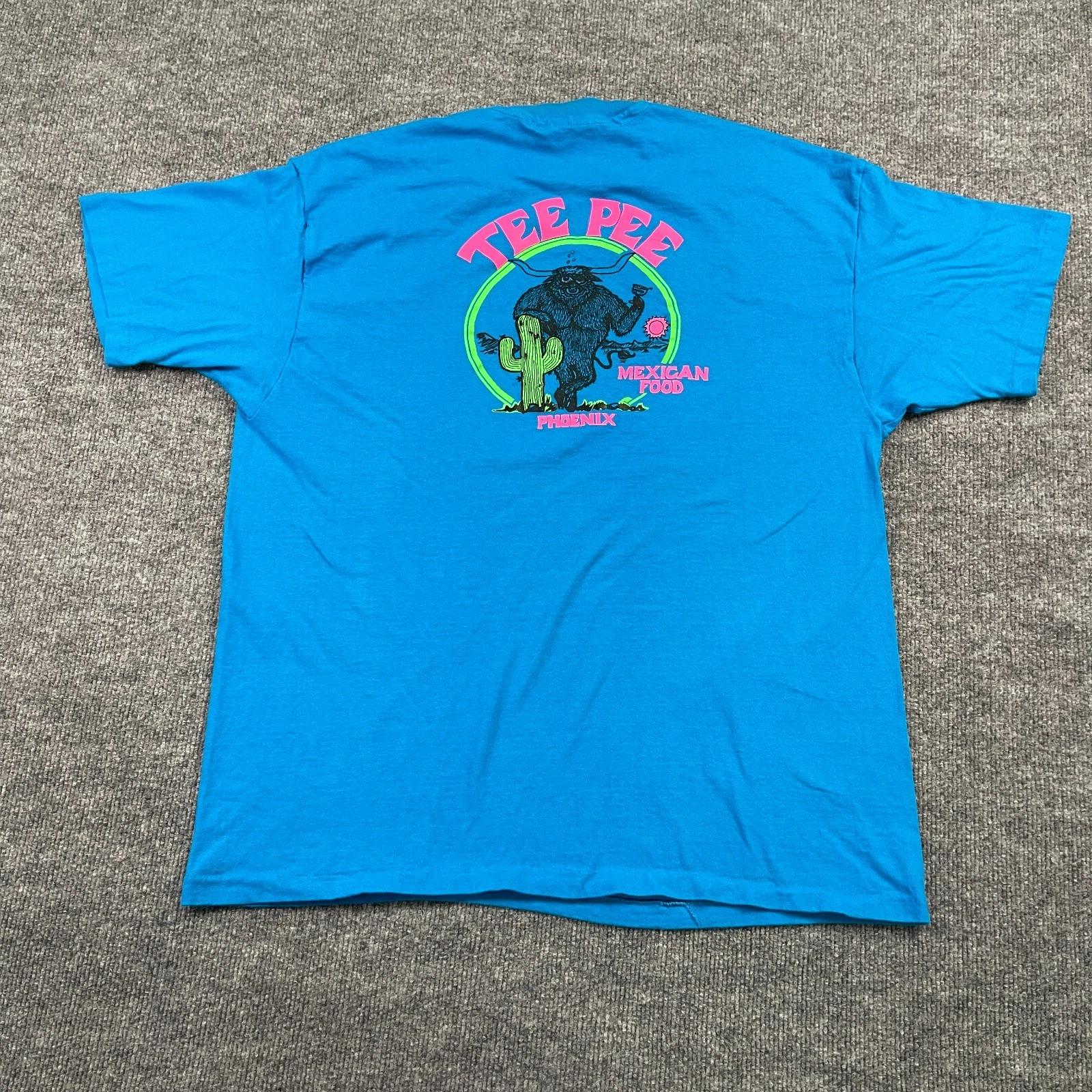 

Vintage 80s Tee-Pee Mexican Food Watering-hole Shirt XL 23x29 Phoenix M